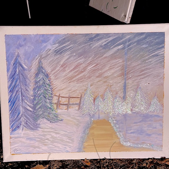 Winter wonderland sparkle painting $25 - Picture 1 of 4